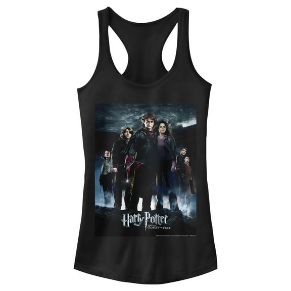 Junior's Harry Potter Goblet of Fire Poster Racerback Tank Top Black X Small