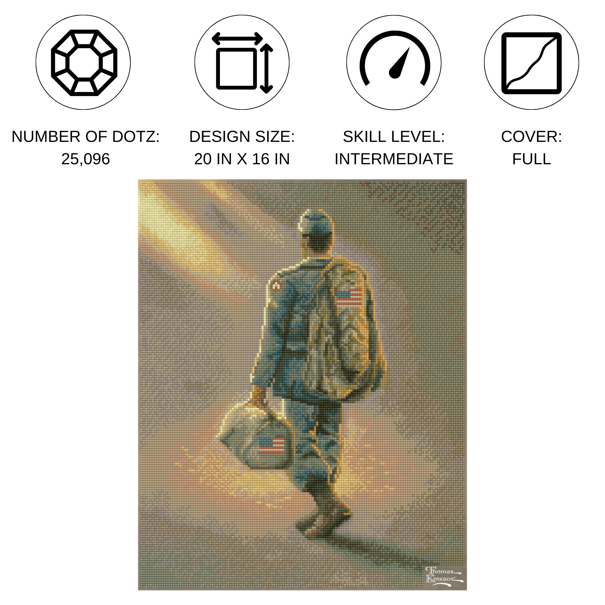 Diamond Dotz Thomas Kinkade Heading Home Diamond Painting Kits for Adults - Diamond Art Kits a Relaxing Creative Craft Kit with Dotz Gems 20x16