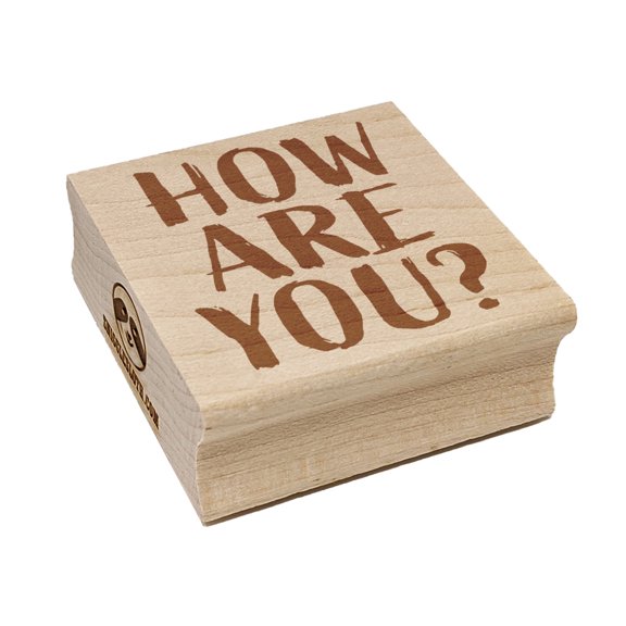 How Are You Sketchy Fun Text Square Rubber Stamp Stamping Scrapbooking Crafting - Medium 1.75in
