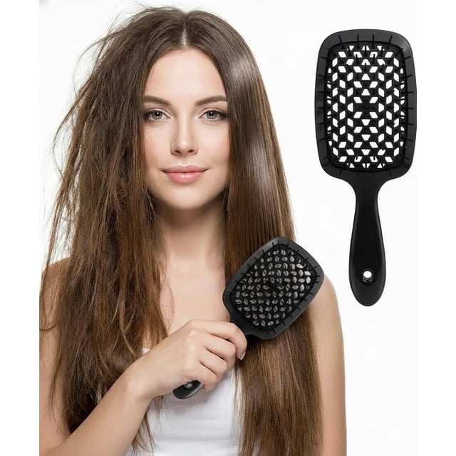 Cepillo para Cabello Bluelander Antinudos con Mango Ergonómico, Negro