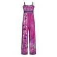 thumbnail image 3 of Usmixi Jumpsuits for Women Vintage Ethnic Style Graphics Plus Size Wide Leg Baggy Strap Long Jumpsuits Overalls Summer Formal Floral Print Square Neck Sleeveless Maxi Rompers Purple s, 3 of 5