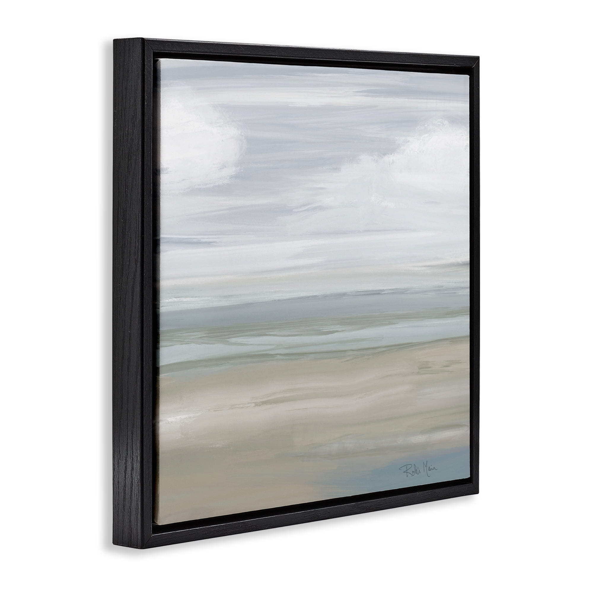 Stupell Industries Another Day Peaceful Landscape Black Framed Floater Canvas Wall Art, design by Robin Maria