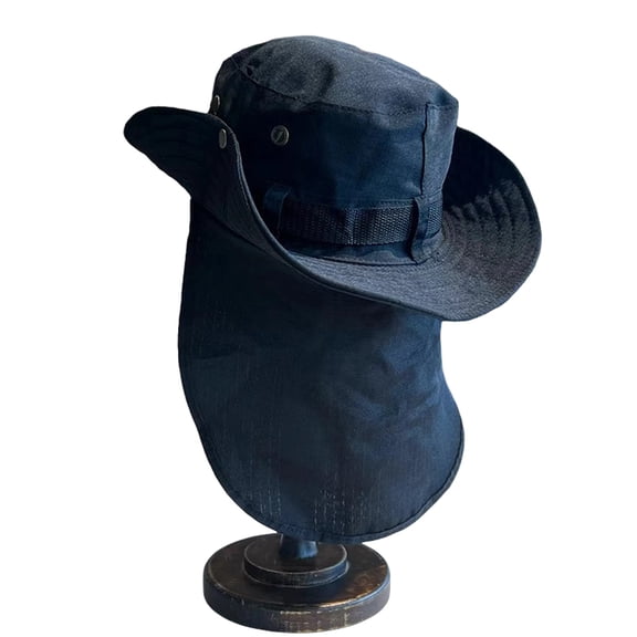 OOOUM Breathable Neck Flap For Men Women Wide Brim Hiking Fishing Sun Hat Camping Outdoor Uv Protection Neck Flap Hat Black