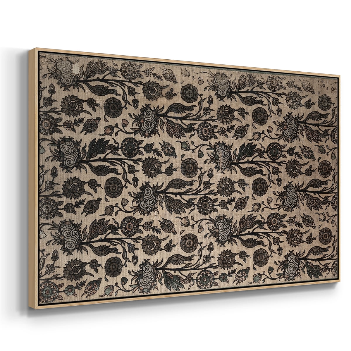 Vintage Abstract Print-XXXII Framed in Natural Wood Wood Gallery Wrapped Canvas 25 in. x 37 in.