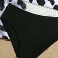 thumbnail image 6 of REDARER Girls 3-Piece Swimsuit Set: Cow Print Design, Tie-Waist Cover Up, Bikini Top + Bottom – Summer Fashion Beach Bathing Swimwear,8-9 Years, 6 of 7