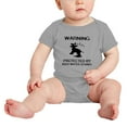 thumbnail image 2 of Warning: Protected by A Irish Water Spaniel Dog Funny Baby Bodysuit Romperss (Gray,6-12 Months), 2 of 5