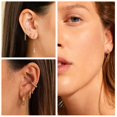 thumbnail image 5 of YEUOYEA 3 Pairs Small Gold Hoop Earrings Set for Women, 14K Gold Plated Hypoallergenic Huggie Hoops, Jewelry Gift, 5 of 7