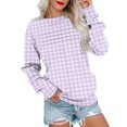 thumbnail image 2 of Women's Fashion Long Sleeve Fall Outfits Comfort Color Oversized Pullover Crewneck Tops Trendy Sweatshirts 04-Light Purple S, 2 of 3
