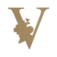 thumbnail image 1 of Wooden Letter Unfinished, Floral Times Font, Craft Cutout, 1 of 2