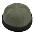 thumbnail image 4 of lionlar Hommes Femmes Biker Rétro Casquette Bordless Roulé Chapeau de Manchette Vert, 4 of 5
