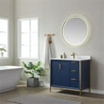 thumbnail image 5 of Vinnova Granada 36" White Faux Stone Top Single Vanity in Royal Blue w/ Mirror, 5 of 10