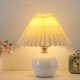 thumbnail image 5 of Lámpara de Noche Plisada Retro USB Mesa Lámpara de Escritorio para Dormitorio Niña Princesa Lámpara de Cama Deco Base de Cerámica Luz LED, 5 of 5