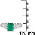 thumbnail image 3 of SZUL Women's Emerald and Diamond Ring 14K White Gold, 3 of 4