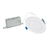 Halo HLB Matte White 4-inch LED Canless Recessed Downlight, Dimmable