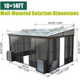 thumbnail image 5 of Domi Outdoor Living 10' x 14' Wall Mounted Sunroom Gazebo, Aluminum Frame with PC Roof with 2 Lockable Sliding Doors for Garden Patio Deck, 5 of 7