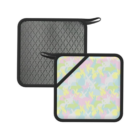

Matuu Color Rabbit for Square Silicone Anti-hot Pad for Kitchen Potholders Hot Dishers Spoon Holder