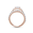 thumbnail image 4 of AFFY 4.50CT Round White Cubic Zirconia Wedding Ring Set in 14K Rose Gold over Silver-5, 4 of 8