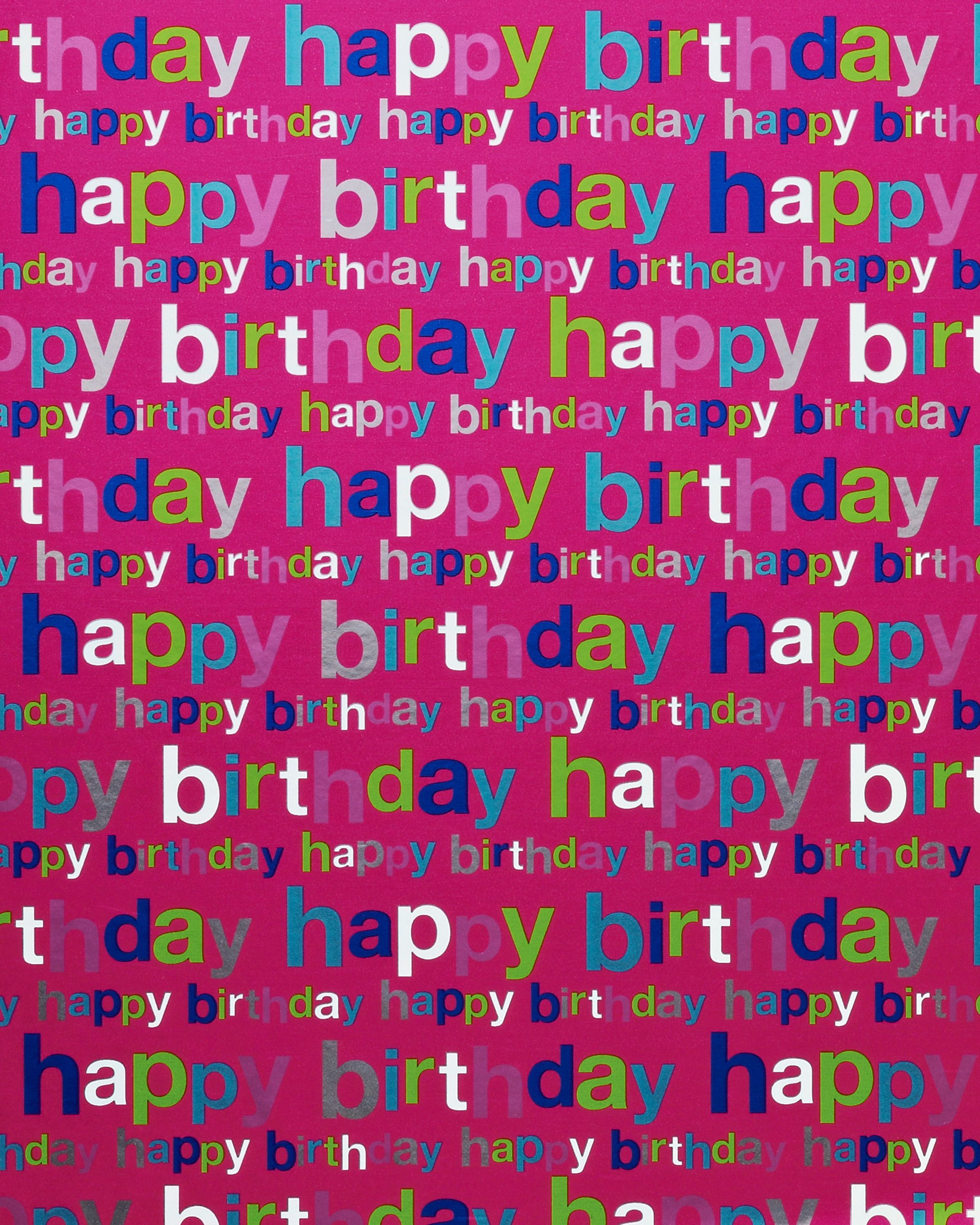American Greetings Pink Birthday Wrapping Paper, 20 Sq. Ft. Total