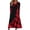 Red, variant on Sngxgn Women's V Neck Swing Ruffle Long Sleeve Mini Dress(Black,L)