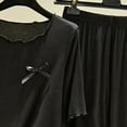 thumbnail image 4 of yillto Women Lounge Sets 2 Piece Short Sleeve Shirts Tops and Loose Pants Lightweight Summer Sleepwear Set, 4 of 5