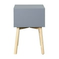 thumbnail image 2 of Gray Side Table with 2 Drawers - Modern Nightstand with Rubber Wood Legs - Bedroom & Living Room Storage Cabinet, 2 of 8