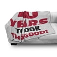thumbnail image 3 of 40th Birthday Soft Flannel Fleece Throw Blanket, 40 Years and Looking Confident Cool Funny Catchphrase, Cozy Plush for Indoor and Outdoor Use, 50" x 70", Dark Coral Black White, by Ambesonne, 3 of 6
