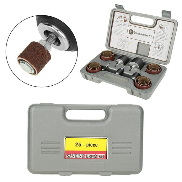 Drum Sander Kit, Sanding Drum Set, Durable 25Pcs for Wood Working Home Improvement