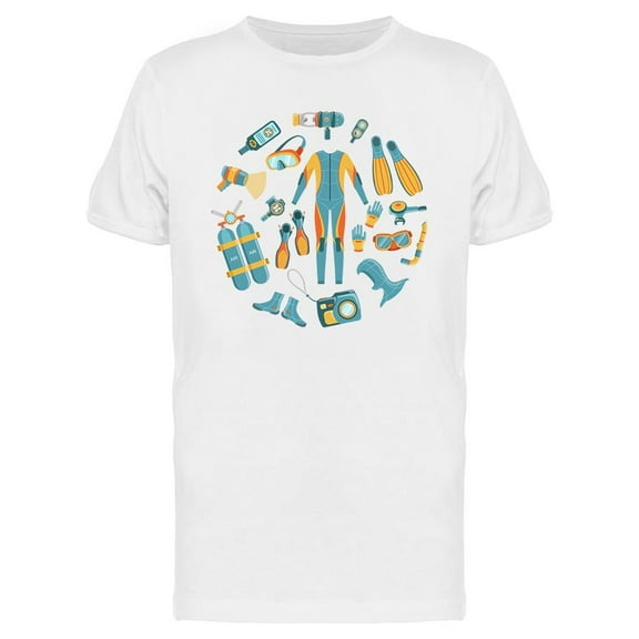 Scuba Diving Equipment T-Shirt Men -Image by Shutterstock, Male x-Large