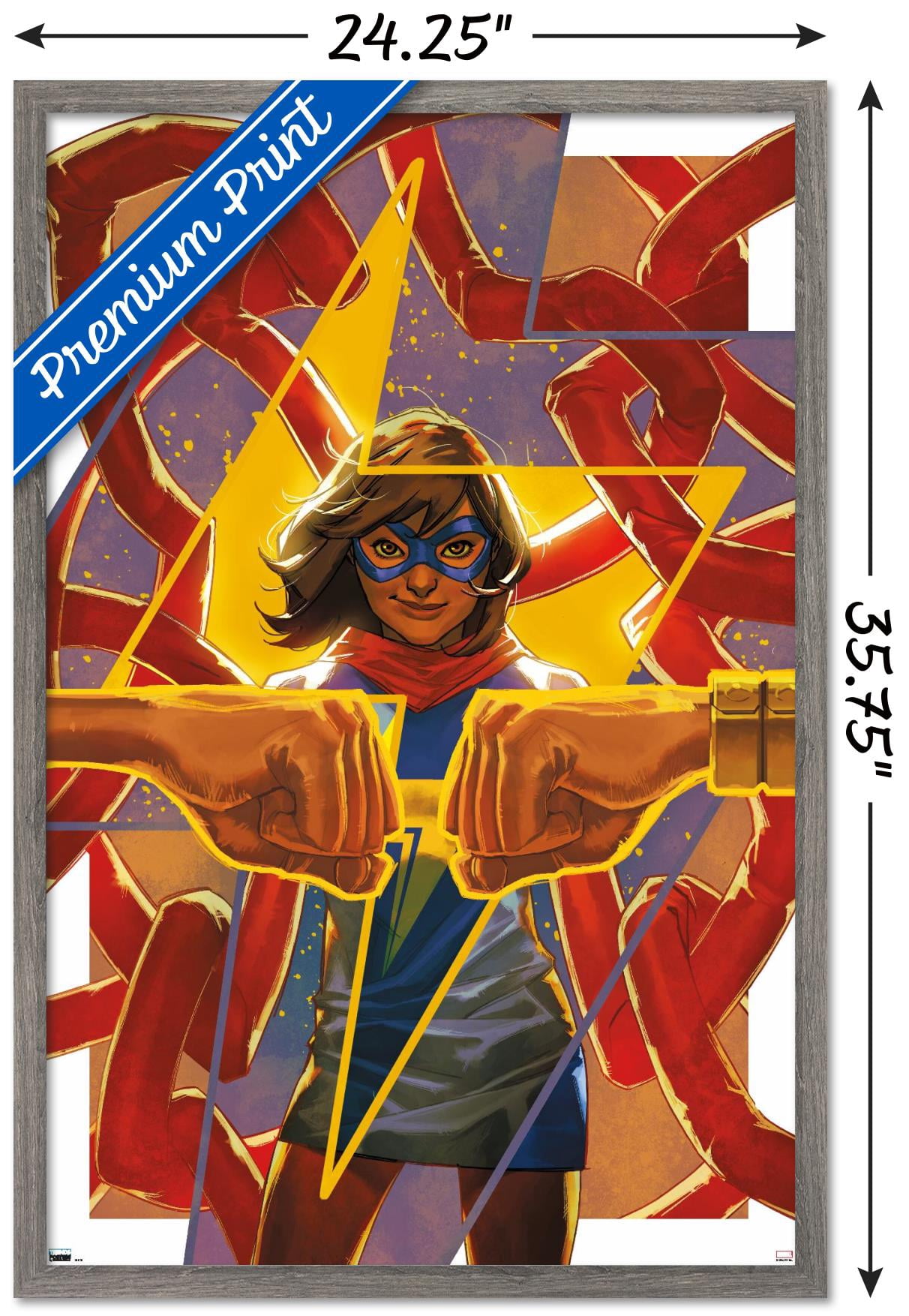Marvel Comics - Ms. Marvel - Fearless #4 Wall Poster, 22.375" x 34", Framed