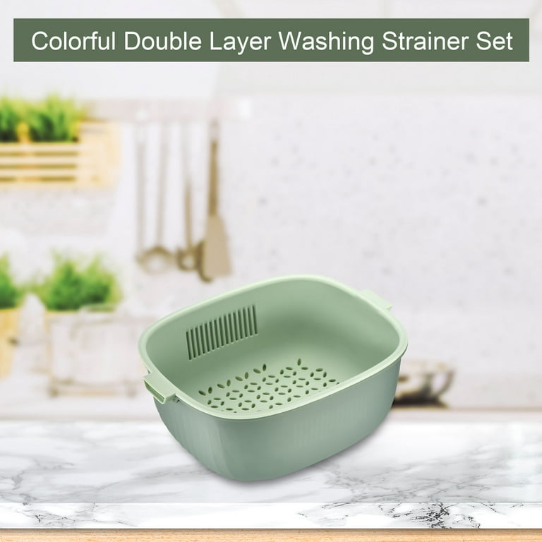 Green plastic colander sale
