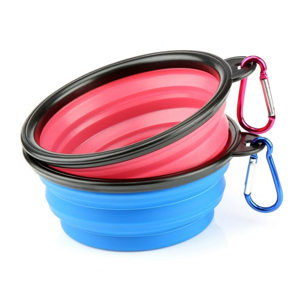 H&S 2 Dog Bowl Collapsible Travel Dog Water Bowl Portable Cat Pet Silicone Food Bowl Small
