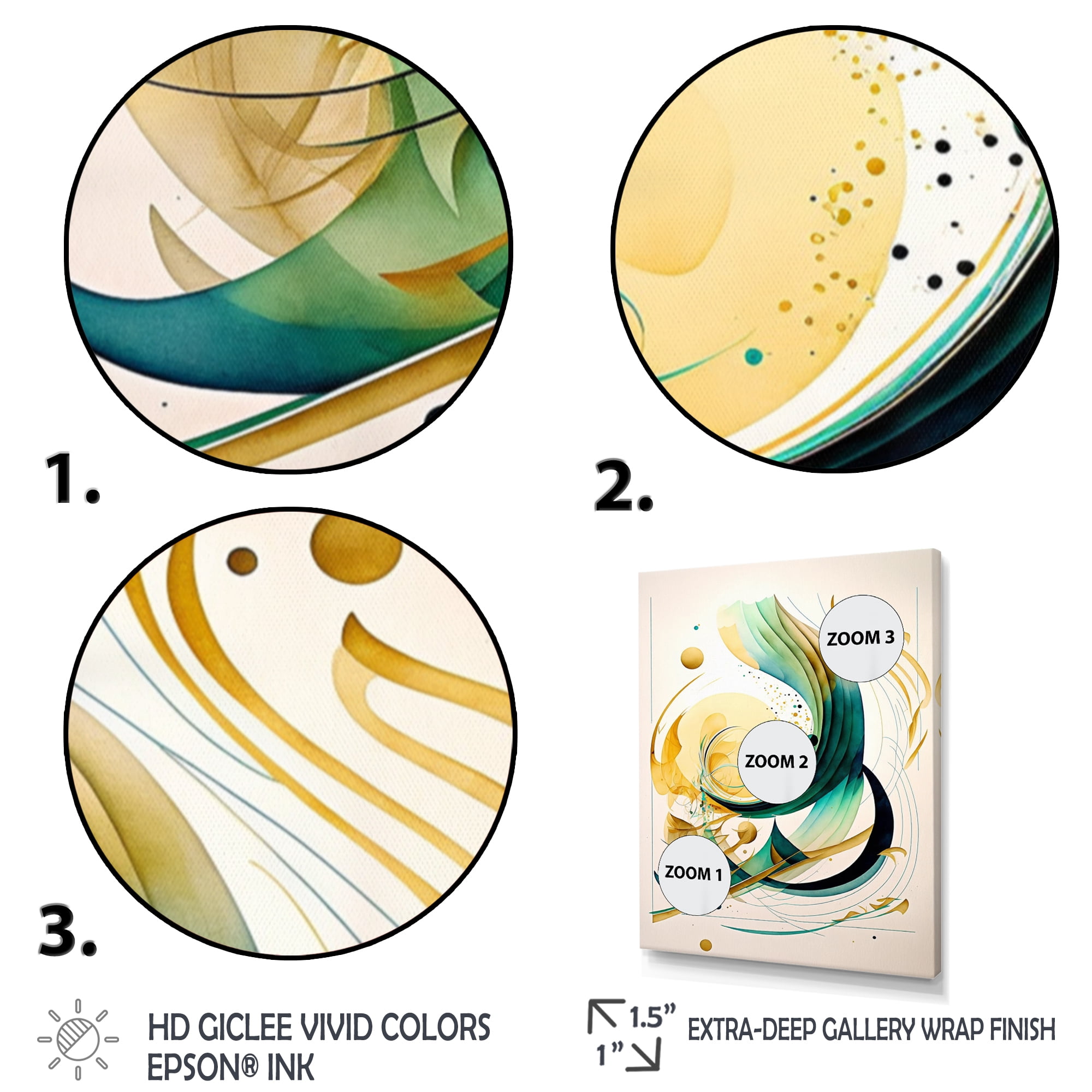 Designart Golden Spiral Movement III Canvas Wall Art