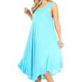 thumbnail image 3 of Sakkas Everyday Essentials Caftan Tank Dress / Cover Up - Turquoise - One Size, 3 of 5