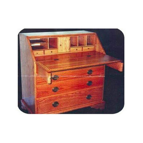 Woodcraft Project Paper Plan To Build Drop Front Desk - Material Not Included