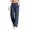 Navy, variant on Plus Size Wide Leg Ripped Sweatpants for Women's Drawstring Workout Athletic Pants Solid Everyday High Elastic Waist Joggers