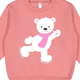 thumbnail image 3 of Inktastic Polar Bear, White Bear, Ice Skating Bear, Scarf Toddler Sweatshirt, 3 of 4