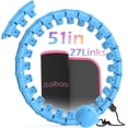 thumbnail image 1 of Entrenador de cintura Weighted Fitness Hoop JloiBao de 51 pulgadas y 27 eslabones, azul, 1 of 6