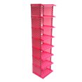 thumbnail image 1 of 7-Cube Modular Storage Organizer Cabinet - Red Non-Woven Fabric & Aluminum Multifunctional Shelving Unit for Shoes, Toys, Clothes - DIY Easy Assembly Space-Saving Storage Solution for Bedroom, Living, 1 of 7