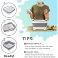 thumbnail image 4 of Collapsible Wash Basin with Drain Plug - 2.4 Gallon Foldable Kitchen Sink for Baby Bottles, RV Camping, Space-Saving Dish Tub (Gray), 4 of 8