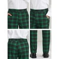 thumbnail image 6 of Unique Bargains Men's Checked Suit Pants Flat Front Elastic Waist Plaid Pants 32 Green, 6 of 6