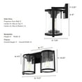 thumbnail image 6 of Hunter - Astwood 2-light Matte Black, Medium Size Vanity Light, Dimmable, Caged Style, for Bedrooms, Dining, Living Rooms - 48000, 6 of 7