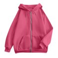 thumbnail image 6 of Huankd Sweatsuits Women 2 Piece Outfit Zip Up Jacket Comfort Jogger Set Fleece Hoodie and Sweatpants Set Matching Sweat Sets Hot Pink XL, 6 of 6