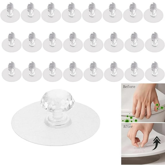 Self Adhesive Cabinet Drawer Pull Knobs Tutuviw 25Pcs Clear Acrylic Crystal Diamond Shaped Pulls Handles Hooks Window Opener No Drill Suction Cup Handles Drill Free Self-Stick Push Pull Helper