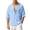 Light Blue, variant on Lenpel Men's Button down Shirts Half Sleeve Deep V Neck Notched Collared Beach Vacation Shirts Casual Summer Tops with Pockets
