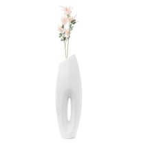 29.5 x 10 x 8 in. Modern Metal Large Floor Vase, White
