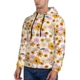 thumbnail image 3 of Xecao Boho Flowers Pattern Men's Adult Pullover Hoodie,Hooded Sweatshirt-Large, 3 of 7