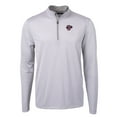 thumbnail image 2 of Men's Cutter & Buck Gray Jacksonville Jumbo Shrimp Big & Tall Virtue Eco Pique Micro Stripe Recycled Quarter-Zip, 2 of 3