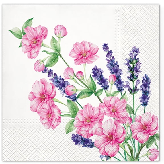 Keep Unique Decoupage Napkins, Flower Decorated Napkins, Assorted Color, 20/Pack