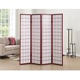 thumbnail image 1 of Roundhill Furniture 4 Panel Oriental Shoji Screen Room Divider, Cherry, 1 of 3