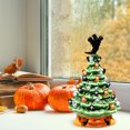 thumbnail image 3 of Patiojoy Pre-Lit Hand-Painted Ceramic Halloween Tree Tabletop Xmas Decor w/ 40 Decorative Lights and Ghost Topper, 3 of 9